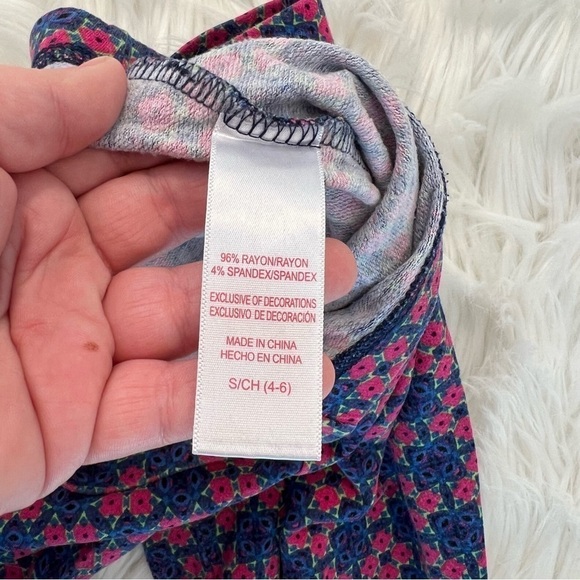 Josie Natori Pajama Pants Blue Pink Geometric - Picture 6 of 9